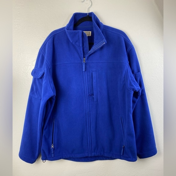 Duluth Trading Fleece Full Zip Blue Gorpcore Outdoor Jacket Men’s Large - Picture 1 of 14
